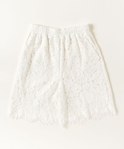 Ray BEAMS（レイビームス）の「レーススカラヘムハーフPT（その他パンツ・レディース・ホワイト/ブラック・1/0）」の2枚目の写真