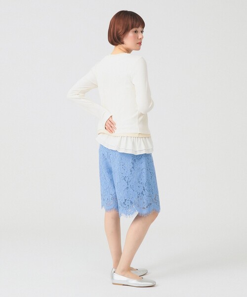 Ray BEAMS（レイビームス）の「レース スカラヘム ハーフ パンツ（その他パンツ・レディース・ホワイト/ブラック/サックスブルー・1/0）」の13枚目の写真