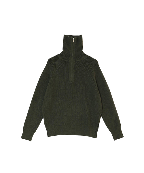 VASCARA(バスカラ)の「Half Zip-Up Knitwear (4colors)(ニット/セーター・レディース・カーキ/ライトベージュ/ブラック/ブラウン・FREE)」の4枚目の写真