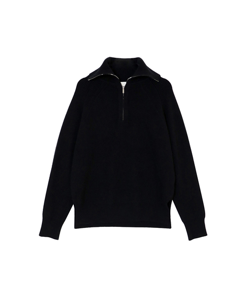 VASCARA(バスカラ)の「Half Zip-Up Knitwear (4colors)(ニット/セーター・レディース・カーキ/ライトベージュ/ブラック/ブラウン・FREE)」の1枚目の写真
