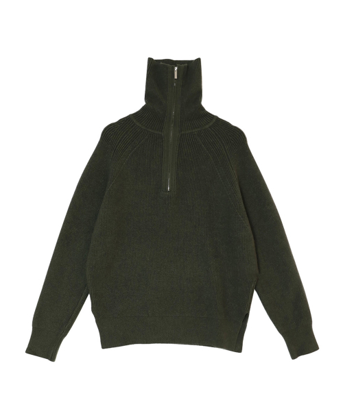 VASCARA(バスカラ)の「Half Zip-Up Knitwear (4colors)(ニット/セーター・レディース・カーキ/ライトベージュ/ブラック/ブラウン・FREE)」の7枚目の写真