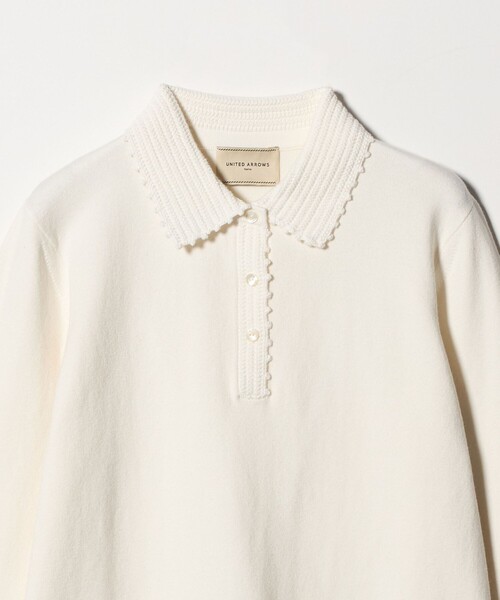 UNITED ARROWS（ユナイテッドアローズ）の「クロシェ ポロニット ‐ウォッシャブル‐（ニット/セーター・レディース・グレー系/オフホワイト/ブラック・FREE）」の5枚目の写真