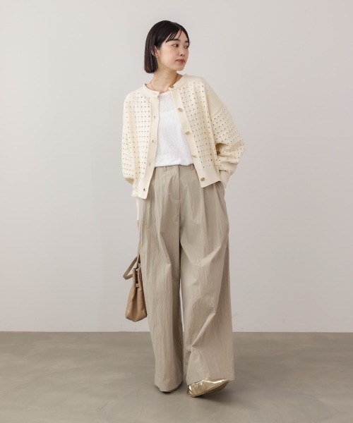 Bou Jeloud(ブージュルード)の「前後2WAY軽量メッシュ編ニットカーディガン(カーディガン/ボレロ・レディース・アイボリー/ブラック/オレンジ・FREE)」の6枚目の写真
