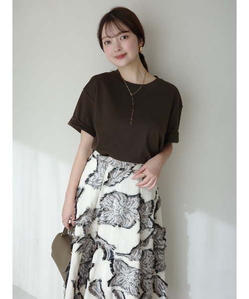 anuans（アニュアンス）の「ボタニカルフラワーカットジャガードスカート（スカート・レディース・ベージュ・MEDIUM/SMALL）」の18枚目の写真