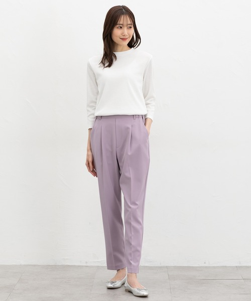 Honeys（ハニーズ）の「【ＵＶカット】７分袖テレコＴシャツ（Tシャツ/カットソー・レディース・ブラック/オフホワイト/ブルー/ライトイエロー/ベージュ/ミント・L/LL/M/S）」の9枚目の写真