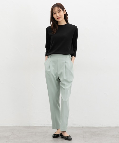 Honeys（ハニーズ）の「【ＵＶカット】７分袖テレコＴシャツ（Tシャツ/カットソー・レディース・ブラック/オフホワイト/ブルー/ライトイエロー/ベージュ/ミント・L/LL/M/S）」の11枚目の写真