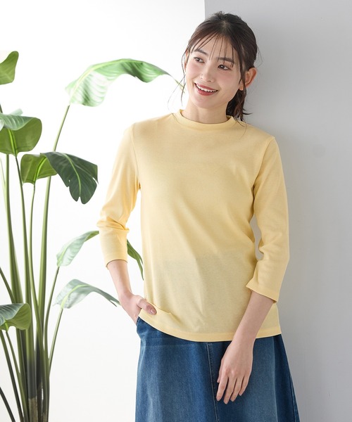 Honeys（ハニーズ）の「【ＵＶカット】７分袖テレコＴシャツ（Tシャツ/カットソー・レディース・ブラック/オフホワイト/ブルー/ライトイエロー/ベージュ/ミント・L/LL/M/S）」の17枚目の写真