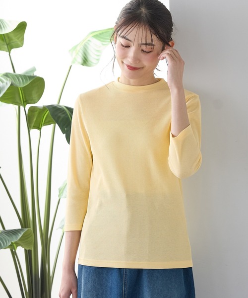 Honeys（ハニーズ）の「【ＵＶカット】７分袖テレコＴシャツ（Tシャツ/カットソー・レディース・ブラック/オフホワイト/ブルー/ライトイエロー/ベージュ/ミント・L/LL/M/S）」の18枚目の写真