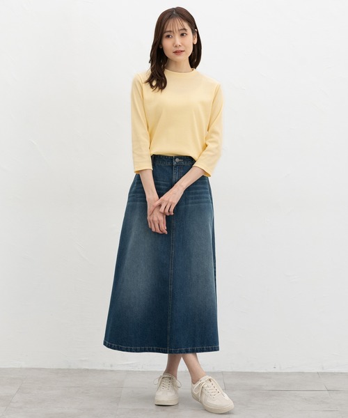 Honeys（ハニーズ）の「【ＵＶカット】７分袖テレコＴシャツ（Tシャツ/カットソー・レディース・ブラック/オフホワイト/ブルー/ライトイエロー/ベージュ/ミント・L/LL/M/S）」の19枚目の写真