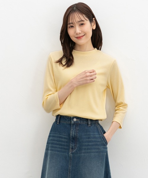 Honeys（ハニーズ）の「【ＵＶカット】７分袖テレコＴシャツ（Tシャツ/カットソー・レディース・ブラック/オフホワイト/ブルー/ライトイエロー/ベージュ/ミント・L/LL/M/S）」の20枚目の写真