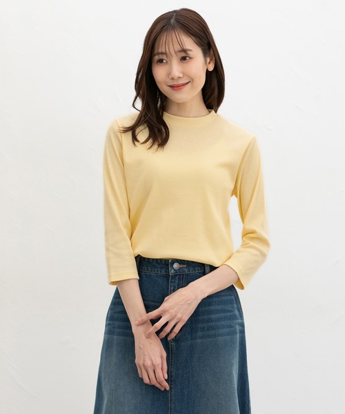 Honeys（ハニーズ）の「【ＵＶカット】７分袖テレコＴシャツ（Tシャツ/カットソー・レディース・ブラック/オフホワイト/ブルー/ライトイエロー/ベージュ/ミント・L/LL/M/S）」の22枚目の写真