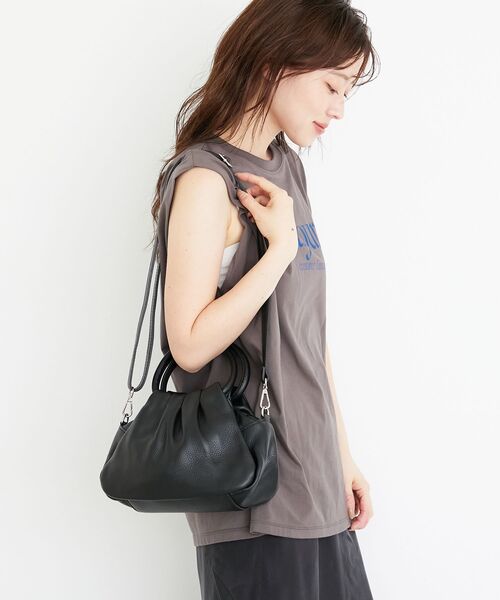 le.coeur blanc（ルクールブラン）の「MILLELA FIRENZEギャザーショルダーバッグ（ショルダーバッグ・レディース・ブラック・FREE）」の19枚目の写真