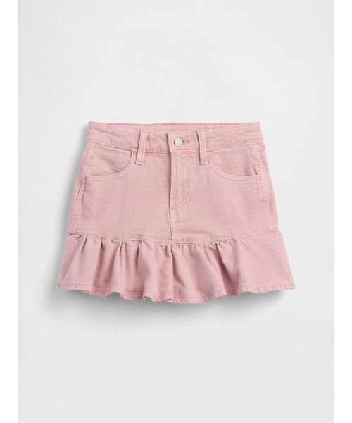 GAP(ギャップ)の「デニム ラッフルフリルスカート (キッズ)(スカート・キッズ・ピンク・160cm/155cm/150cm/140cm/130cm/120cm)」の1枚目の写真