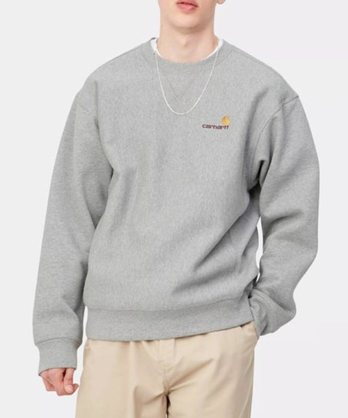 Carhartt WIP(カーハートダブリューアイピー)の「【Carhartt WIP】AMERICAN SCRIPT SWEATSHIRT I025475(スウェット・メンズ・グリーン系1/グレー・L/XL)」の2枚目の写真