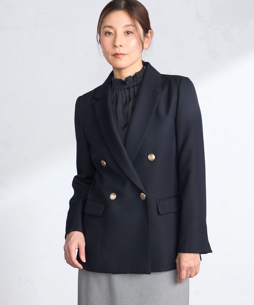 GALLORIA(ギャローリア)の「【洗濯機で洗える】ダブルブレストジャケット(その他アウター・レディース・グレー/ネイビー・L/LL/M/S)」の8枚目の写真