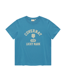 ウーマンクローバーグラフィックTシャツブルー