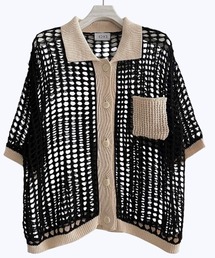 Paradise Picnic | HCAE　カラートリムメッシュニット(カーディガン/ボレロ)