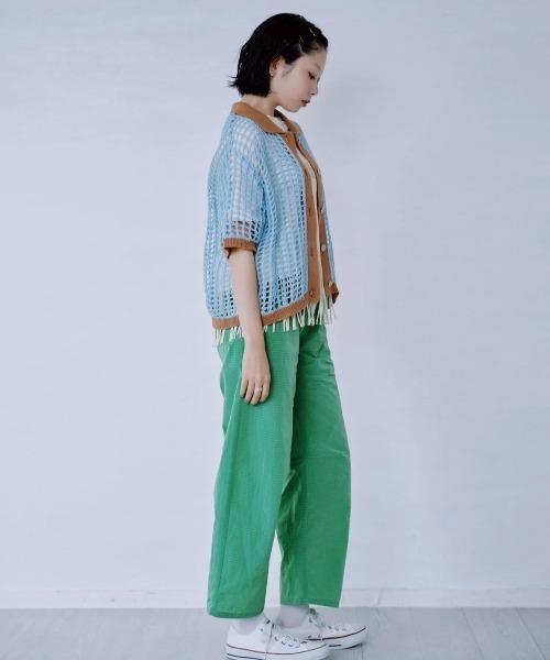 Paradise Picnic（パラダイスピクニック）の「HCAE　カラートリムメッシュニット（カーディガン/ボレロ・レディース・グリーン/ブルー/ブラック・FREE）」の12枚目の写真