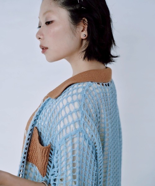 Paradise Picnic（パラダイスピクニック）の「HCAE　カラートリムメッシュニット（カーディガン/ボレロ・レディース・グリーン/ブルー/ブラック・FREE）」の17枚目の写真