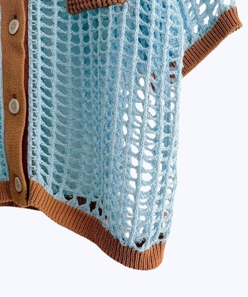 Paradise Picnic（パラダイスピクニック）の「HCAE　カラートリムメッシュニット（カーディガン/ボレロ・レディース・グリーン/ブルー/ブラック・FREE）」の21枚目の写真