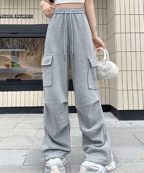 SallyLunn(サリーラン)の「サイドポケット スウェットカーゴパンツ(カーゴパンツ・レディース・ライトグレー/ブラック・LARGE/MEDIUM)」の15枚目の写真