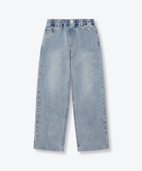MUSINSA STANDARD KIDS（ムシンサスタンダードキッズ）の「ストレートバンディングデニムパンツ[ライトインディゴ]（デニムパンツ・レディース・その他・100/110/130/140/150/160/120）」の3枚目の写真
