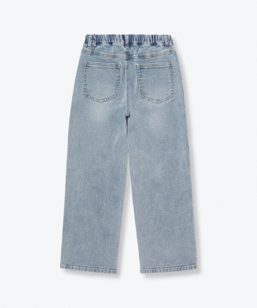 MUSINSA STANDARD KIDS（ムシンサスタンダードキッズ）の「ストレートバンディングデニムパンツ[ライトインディゴ]（デニムパンツ・レディース・その他・100/110/130/140/150/160/120）」の4枚目の写真