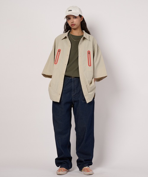 FIRST DOWN(ファーストダウン)の「スナップ ショートスリーブシャツ(シャツ/ブラウス・メンズ・ブラック/ライトベージュ/カーキ・M/L/XL)」の12枚目の写真