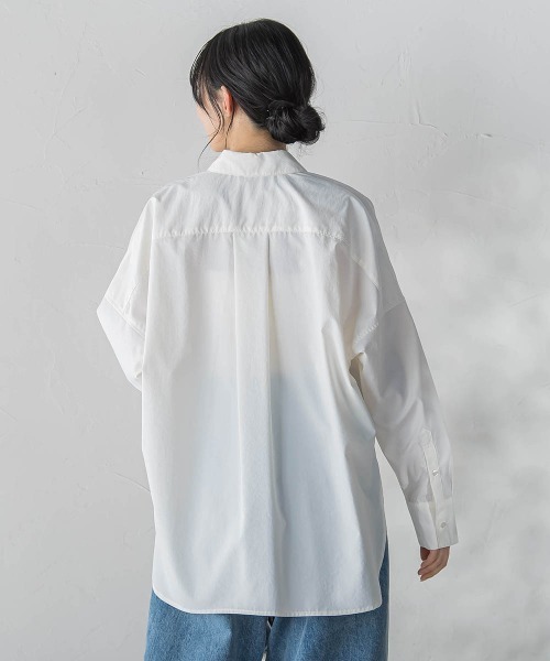 Droite lautreamont（ドロワットロートレアモン）の「ヴィンテージブロードシャツ≪手洗い可能≫（シャツ/ブラウス・レディース・ブルー/オフホワイト/ベージュ・M）」の7枚目の写真