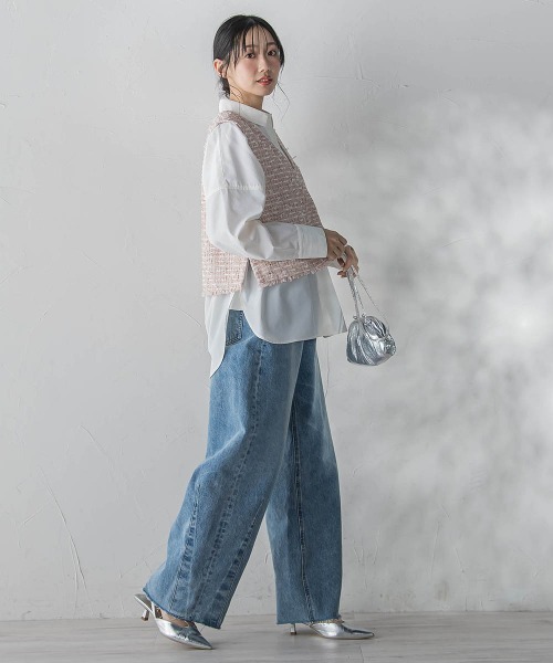 Droite lautreamont（ドロワットロートレアモン）の「ヴィンテージブロードシャツ≪手洗い可能≫（シャツ/ブラウス・レディース・ブルー/オフホワイト/ベージュ・M）」の15枚目の写真