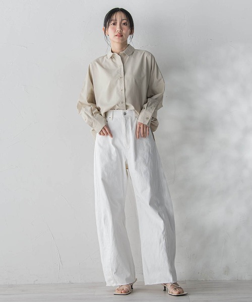 Droite lautreamont（ドロワットロートレアモン）の「ヴィンテージブロードシャツ≪手洗い可能≫（シャツ/ブラウス・レディース・ブルー/オフホワイト/ベージュ・M）」の19枚目の写真