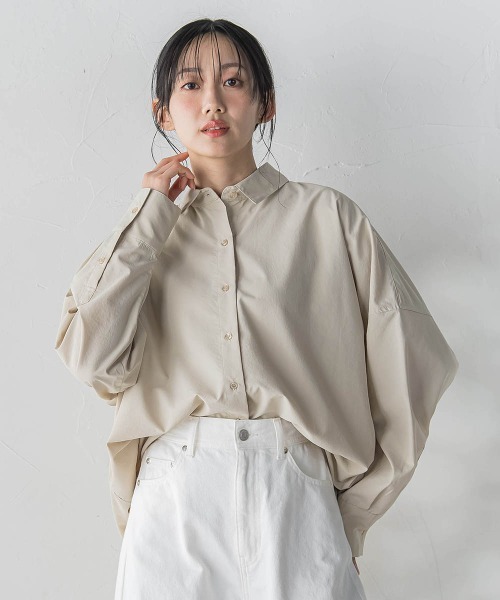 Droite lautreamont（ドロワットロートレアモン）の「ヴィンテージブロードシャツ≪手洗い可能≫（シャツ/ブラウス・レディース・ブルー/オフホワイト/ベージュ・M）」の16枚目の写真