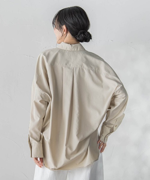 Droite lautreamont（ドロワットロートレアモン）の「ヴィンテージブロードシャツ≪手洗い可能≫（シャツ/ブラウス・レディース・ブルー/オフホワイト/ベージュ・M）」の18枚目の写真