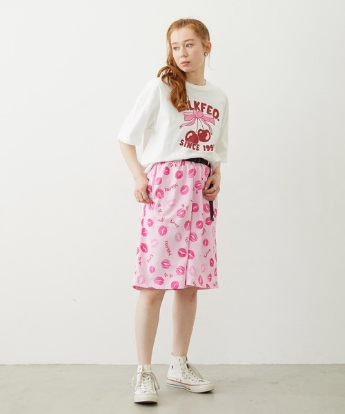 MILKFED.(ミルクフェド)の「CHERRY RIBBON WIDE S/S TEE(Tシャツ/カットソー・レディース・ブラック/ネイビー/ホワイト・M/L)」の8枚目の写真