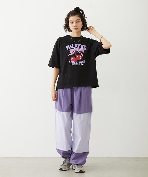 MILKFED.(ミルクフェド)の「CHERRY RIBBON WIDE S/S TEE(Tシャツ/カットソー・レディース・ブラック/ネイビー/ホワイト・M/L)」の14枚目の写真