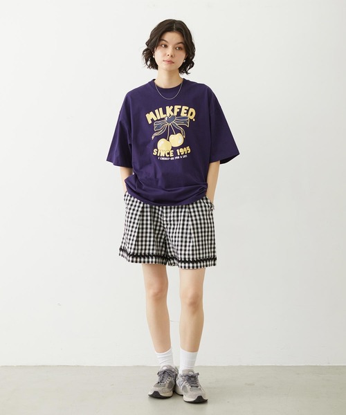 MILKFED.(ミルクフェド)の「CHERRY RIBBON WIDE S/S TEE(Tシャツ/カットソー・レディース・ブラック/ネイビー/ホワイト・M/L)」の20枚目の写真