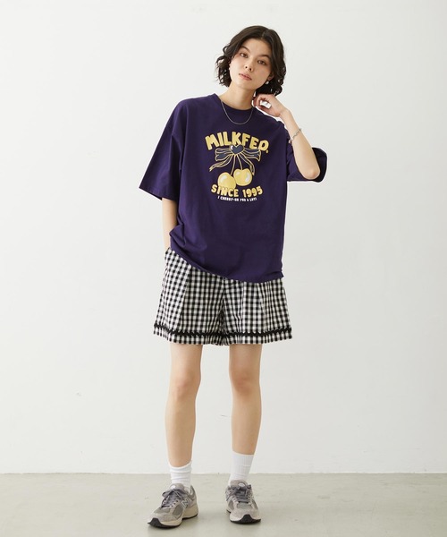 MILKFED.(ミルクフェド)の「CHERRY RIBBON WIDE S/S TEE(Tシャツ/カットソー・レディース・ブラック/ネイビー/ホワイト・M/L)」の21枚目の写真
