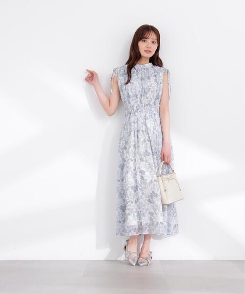 PROPORTION BODY DRESSING(プロポーションボディドレッシング)の「2WAYスリーブ花柄シャーリングワンピース / 1216140400(ワンピース・レディース・ブラック/ピンク/ブルー・SMALL/PSS/P/S/MEDIUM)」の5枚目の写真