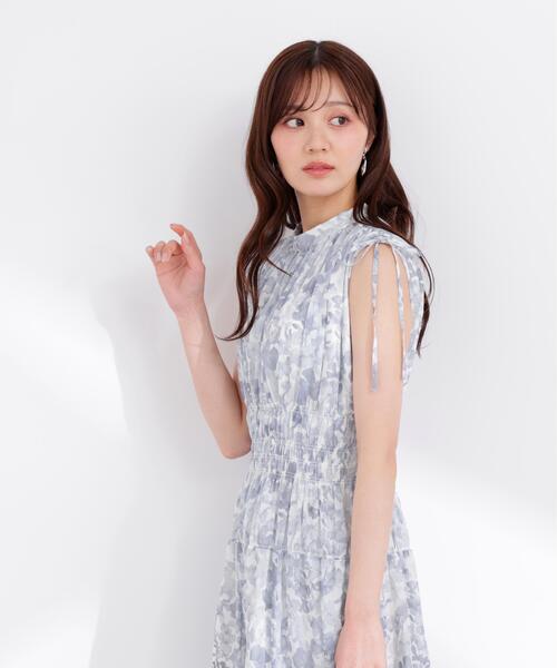 PROPORTION BODY DRESSING(プロポーションボディドレッシング)の「2WAYスリーブ花柄シャーリングワンピース / 1216140400(ワンピース・レディース・ブラック/ピンク/ブルー・SMALL/PSS/P/S/MEDIUM)」の7枚目の写真