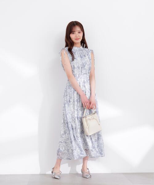 PROPORTION BODY DRESSING(プロポーションボディドレッシング)の「2WAYスリーブ花柄シャーリングワンピース / 1216140400(ワンピース・レディース・ブラック/ピンク/ブルー・SMALL/PSS/P/S/MEDIUM)」の8枚目の写真