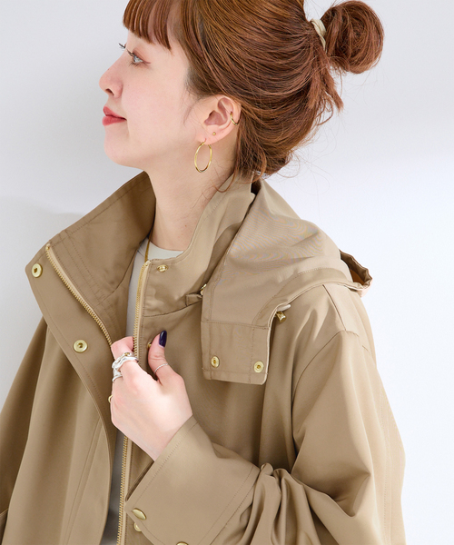 ANAYI 撥水タフタショートブルゾン 38 ベージュ ANAYI（アナイ）の「撥水タフタショートブルゾン（ブルゾン）」 - WEAR
