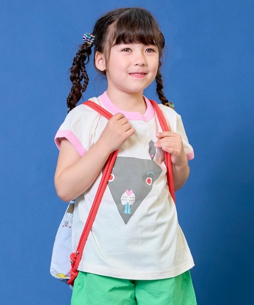 MARKEY'S(マーキーズ)の「OKAOリンガージャスト半袖Tシャツ(Tシャツ/カットソー・キッズ・オレンジ/ピンク/グリーン/ブルー・80/90/95/100/110/120/130/140/150)」の3枚目の写真