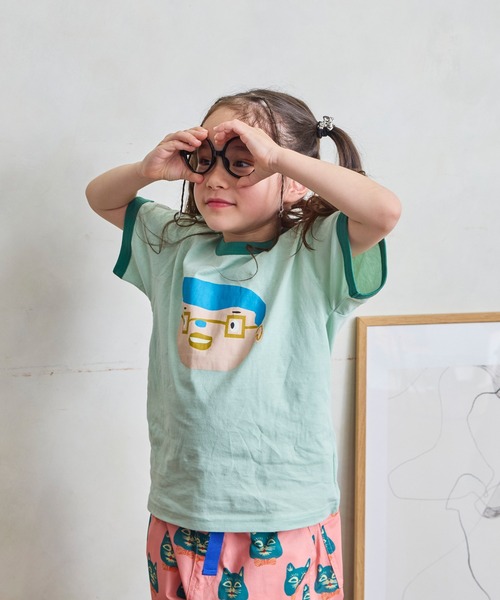 MARKEY'S(マーキーズ)の「OKAOリンガージャスト半袖Tシャツ(Tシャツ/カットソー・キッズ・オレンジ/ピンク/グリーン/ブルー・80/90/95/100/110/120/130/140/150)」の6枚目の写真