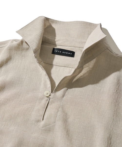 TETE HOMME(テットオム)の「展開店舗限定 リネンライク ウォッシャブル スキッパーシャツ / リラックスシルエット カプリシャツ(シャツ/ブラウス・メンズ・ピンク/グリーン/ベージュ/エメラルド/ホワイト/ネイビー・LARGE/MEDIUM/X-LARGE)」の20枚目の写真