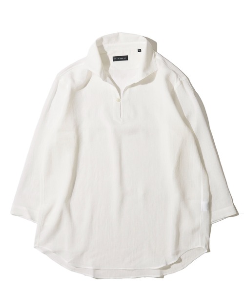TETE HOMME(テットオム)の「展開店舗限定 リネンライク ウォッシャブル スキッパーシャツ / リラックスシルエット カプリシャツ(シャツ/ブラウス・メンズ・ピンク/グリーン/ベージュ/エメラルド/ホワイト/ネイビー・LARGE/MEDIUM/X-LARGE)」の8枚目の写真