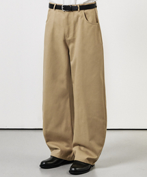 WHOLOVESART（フーラブズアート）の「カーブドワイドコットンデニムパンツベージュ（デニムパンツ）」