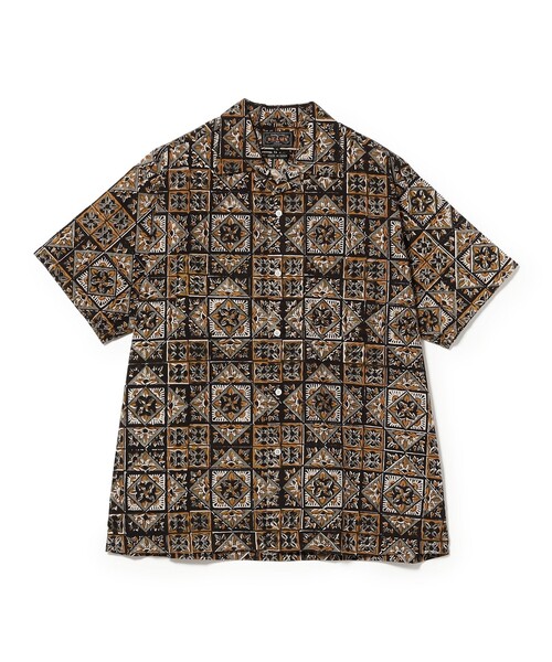 BEAMS PLUS(ビームスプラス)の「Open Collar Block Print ④(シャツ/ブラウス・メンズ・ブラウン/パープル・LARGE/X-LARGE/SMALL/MEDIUM)」の21枚目の写真
