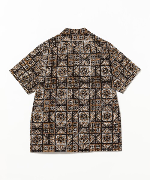 BEAMS PLUS(ビームスプラス)の「Open Collar Block Print ④(シャツ/ブラウス・メンズ・ブラウン/パープル・LARGE/X-LARGE/SMALL/MEDIUM)」の22枚目の写真