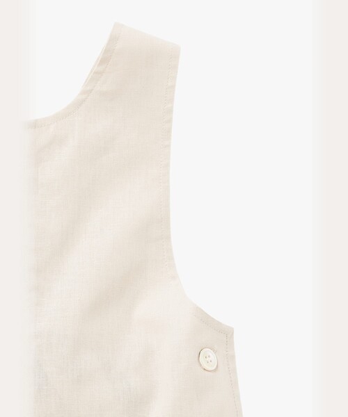 agnes b.(アニエスベー)の「ベビー コットンリネン ノースリーブ サロペット(その他パンツ・キッズ・ベージュ系その他・70/85/80)」の4枚目の写真