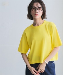 【アイスクリーンプレミアム】クロップド丈5分袖ニット（持続冷感・接触冷感・毛玉になりにくい・UVカット・洗濯機で洗える・遮熱）